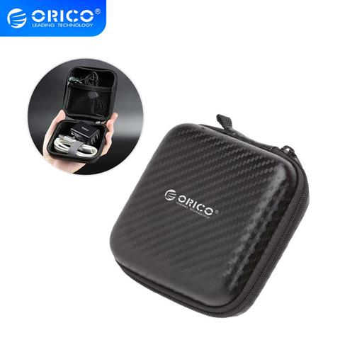 ORICO Headphone Case Bag Portable Earphone Earbuds Hard Box Storage for Memory Card USB Cable Organizer Mini Earphone Bag-Black ► Photo 1/6