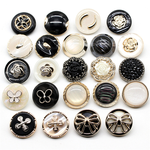 6Pcs/lot 18-34mm High-end round diamond button blouse coat large coat windbreaker suit clothes decorative buttons C112 ► Photo 1/6