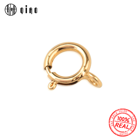 Best Quality A pair 5mm 6mm 14K gold filled Spring Ring Clasps Hooks 14K GOLD Connection For Necklace Bracelet DIY Buckle ► Photo 1/6