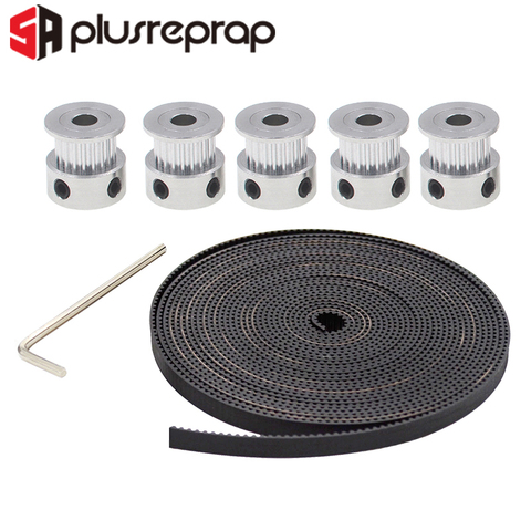 5pcs GT2 Timing Pulley 20 teeth 5M GT2-6mm GT2 Timing Belt 10 x M3 Setscrews Allen Key For 3D Printer ► Photo 1/6