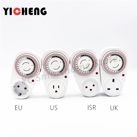 Temporizado 24 Hours Plug-in Timer mechanical  timer ISR EU UK US FR BR Power Plug ► Photo 1/6