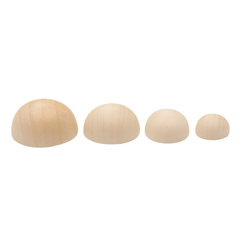 10pcs-50pcs Wooden Beads Balls Half-faced Round Spacers Natural Wood Hemispherical DIY Jewelry 15/20/25/30mm Sticker/Patch ► Photo 1/6