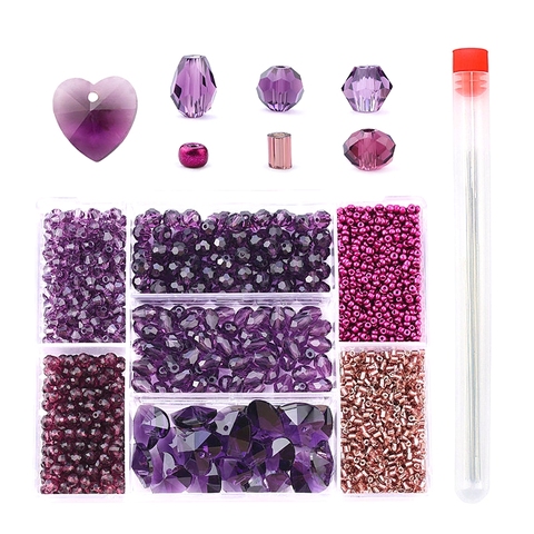 Wholesale mixed shape beads set Crystal beads Faceted Austria beads charm Glass Beads Loose Spacer Beads for Jewelry making DIY ► Photo 1/6