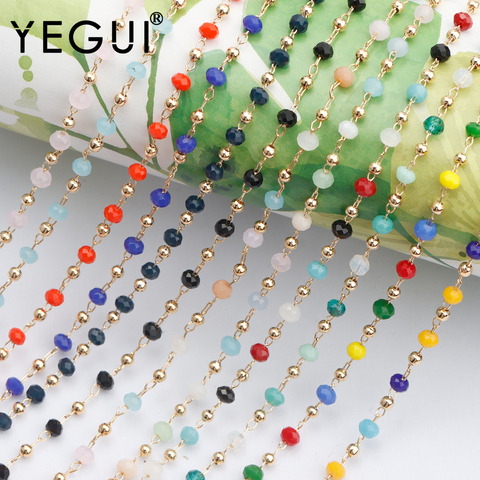 YEGUI C128,jewelry accessories,beads chain,18k gold plated,0.3 microns,hand made,diy bracelet necklace,jewelry making,1m/lot ► Photo 1/6