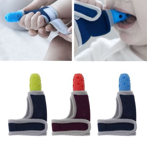 Baby Child Finger Guard Stop Thumb Sucking Wrist Band Baby Nursing Mittens Teether Pacifier Newborn Dental Care ► Photo 1/6