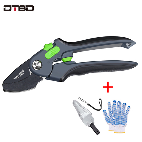 DTBD Gardening Pruning Shears Stainless Steel Scissors Grafting Fruit Branches Flower Trimming Tools Home Set ► Photo 1/6