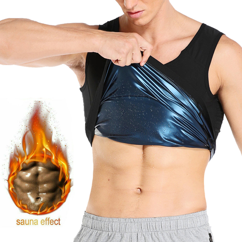 Men Polymer Sweat Sauna Shaper Vest Body Shaper Waist Trainer Slimming Vest Compression Shapewear Corset Reductor de Abdomen US ► Photo 1/6
