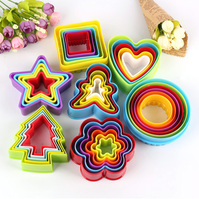 6Pcs Cookies Fondant Cake Cutter Pastry Star Heart Flower Shaped Baking Mold 