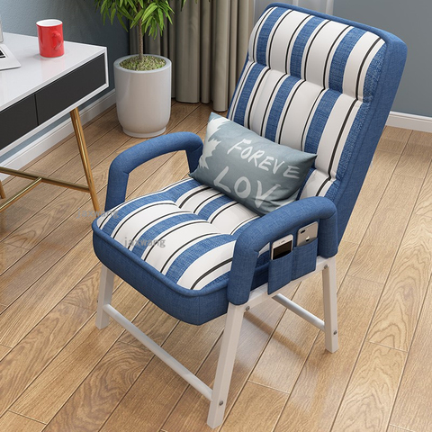 Modern Fabric Home Computer Chair Adjustable Backrest Office Chairs Dormitory Bedroom Furniture Nordic Armchair Lazy Sofa ► Photo 1/6