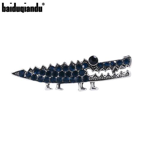 baiduqiandu New Arrival Blue and Black Rhinestones Crocodile Brooch Pins Fashion Accessories Jewelry ► Photo 1/5