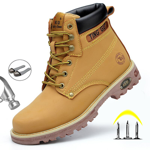 Male Winter Boots For Martin Boots Steel Toe Work Shoes Men Safety Shoes Military Ankel Boots Puncture-Proof Snow Boots Non-slip ► Photo 1/6