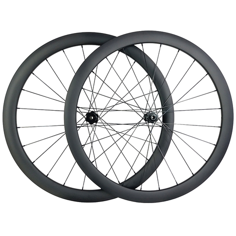 1360g 700c 42mm asymmetric road disc carbon wheels 25mm U shape clincher tubeless straight pull Novatec D411SB D412SB 6 bolt CL ► Photo 1/5