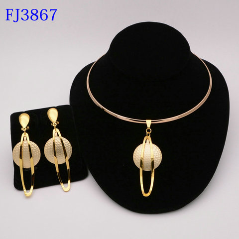 Fashion Nigerian Woman Wedding African Beads Jewelry Set Gold Color Fashion Dubai Gold Color Bridal Gift ► Photo 1/6