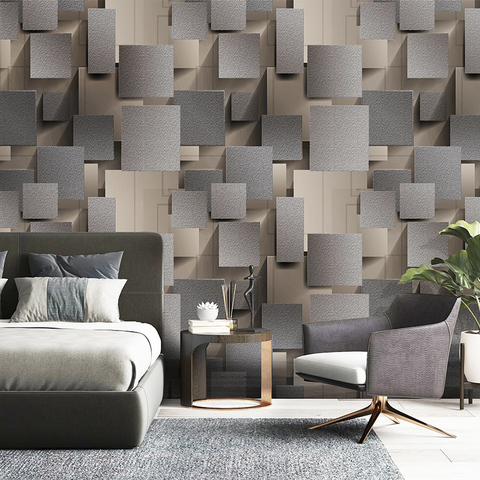 Modern 3D Lattice Non-woven Suede Wallpaper For Walls Roll Papel De Parede 3D Living Room Bedroom TV Background Wall Paper Decor ► Photo 1/6