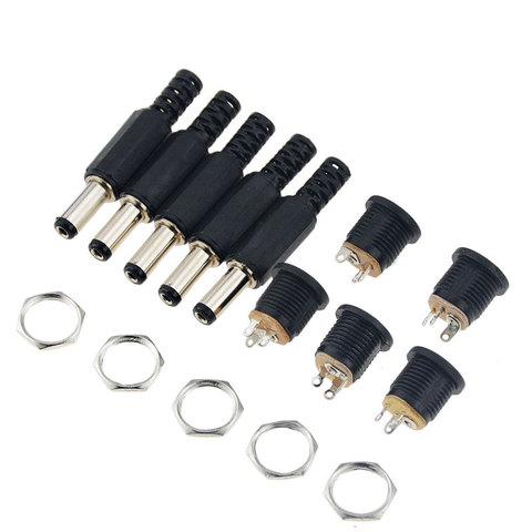 10PCS 12V 3A Plastic Male Plugs  Female Socket Panel Mount Jack DC Power Connector Electrical Supplies ► Photo 1/6