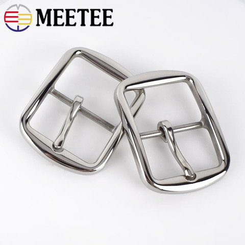 Meetee 40*52mm Men's Stainless Steel Pin Belt Buckles for 39mm Leisure Waistband DIY Jeans Clothes Belts Decor Sewing Accessory ► Photo 1/6