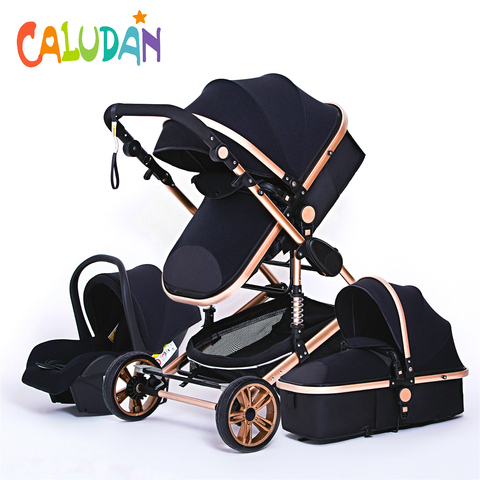 Luxurious Baby Stroller 3 in 1 Portable Travel Baby Carriage Folding Prams Aluminum Frame High Landscape Car for Newborn Baby ► Photo 1/1