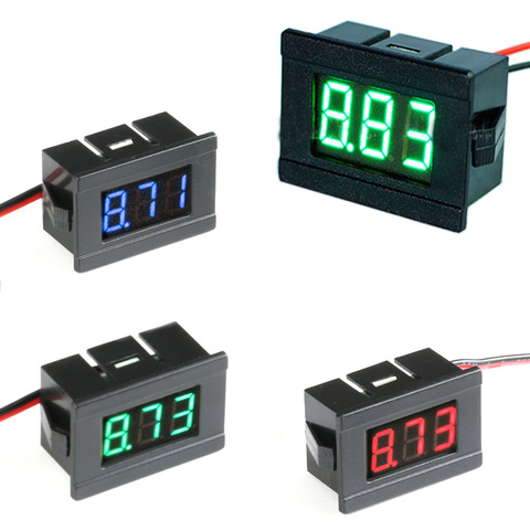 0.36in 4.5V to 30V DC Digital Voltmeter Voltage Panel Meter Red/Blue/Green For 6V 12V Electromobile Motorcycle Car ► Photo 1/6