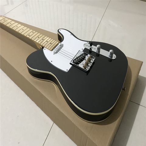 hot sale black tele electric guitar,double white binding on the guitar.gold bridge system.high quality details ► Photo 1/5