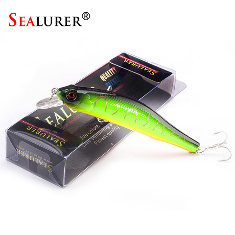 SEALURER Boxed  Fishing lures  Minnow   High Quality Tackle  90mm  8.5g  Wobblers Crankbait  with 6#  Hooks 3D Eyes ► Photo 1/6