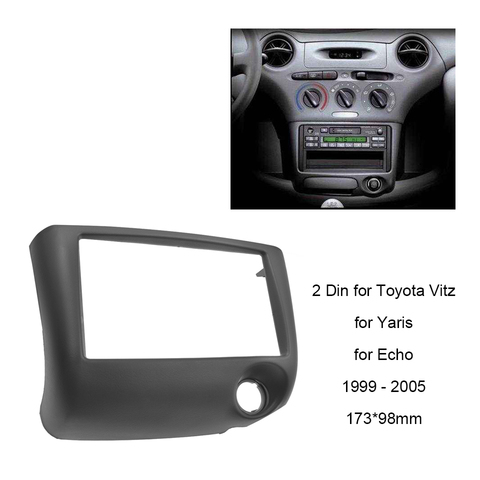 2Din Car Audio Fascia for Toyota Vitz Yaris Echo 1999-2005 Frame Dash radio CD DVD Panel Mount Kit Frame Bezel ► Photo 1/6