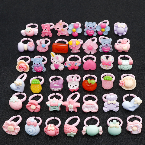 20pc Love Cute Sweet Kids Rings Design Flower Animal For Children ewelry Fashion Multicolor Ring Girls Gifts Princess Suit Kinds ► Photo 1/6