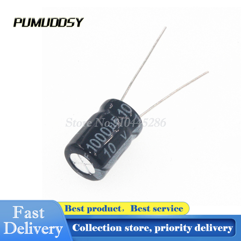 20PCS/LOT Aluminum electrolytic capacitor 1000uF 10V 8*12 Electrolytic Capacitor 10v 1000uf 8x12mm ► Photo 1/1