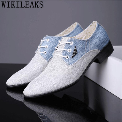 Luxury Brand Classic Oxford Shoes For Men Breather Canvas Shoes Men Formal Wedding Mens Dress Shoes Herren Schuhe Sepatu Pria ► Photo 1/6