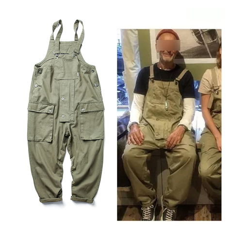 Safari Style! Multi-Pocket Bib Overalls Men Hip Hop Streetwear Cargo Work Pants Coveralls Men's Casual Baggy Pant Bib Trousers ► Photo 1/6