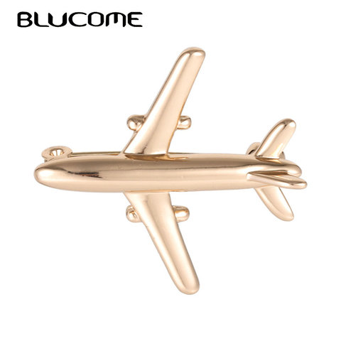 Blucome Fashion Plane Shape Brooch Badge Good Quality Metal Aircraft Sweater Corsage Women Men Brooches Lapel Decoration Gifts ► Photo 1/6