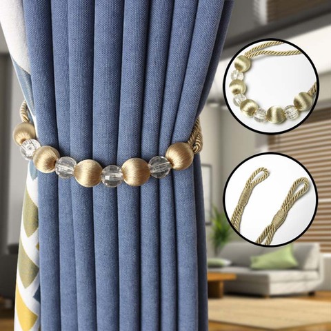 1Pcs Tiebacks for Curtains Rope Velvet Bead Curtain Accessories TieBack Buckle Holder Hanging Ropes Home Decoration ► Photo 1/6