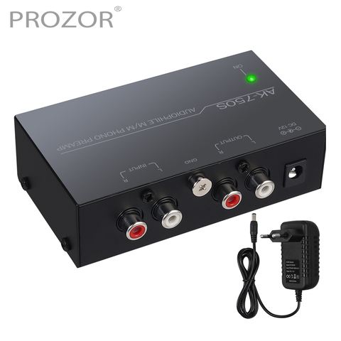 Prozor Phono Preamplifier Converter Audiophile M/M Phono Preamp Preamplifier with Level Control 2 RCA Input & Output for AK-750S ► Photo 1/6