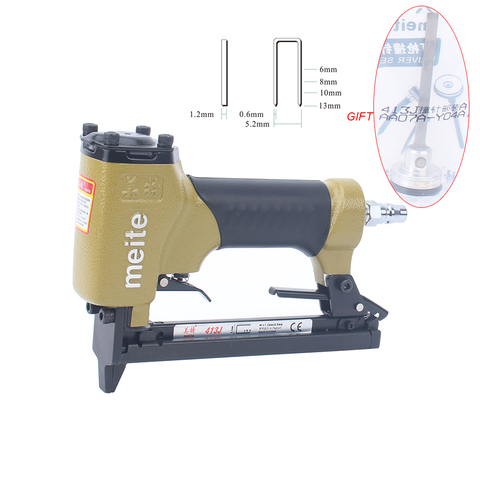 Meite 413J U-type Pneumatic Nail Gun Air Stapler Gun Nailer Tools 6-13mm Suit for Small Woodworking ► Photo 1/1