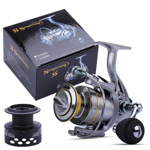 Sougayilang All Metal Spool Spinning Reel 13+1BB Double Spool Fishing Reel 8KG Max Drag 5.1:1 5.5:1 Gear Ratio Carp Fishing Reel ► Photo 1/6