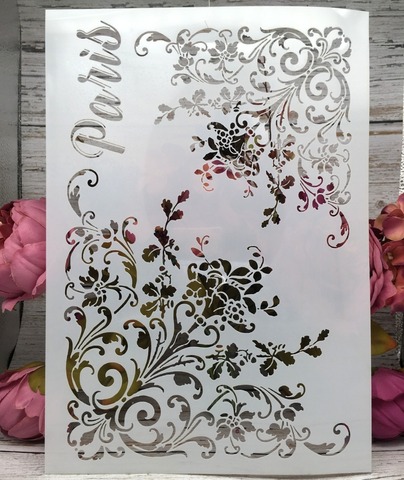 A4 Paris Flower Edge DIY Layering Stencils Wall Painting Scrapbook Coloring Embossing Album Decorative Paper Card Template ► Photo 1/1