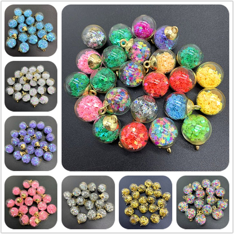 5pcs 16mm Colorful Transparent Glass Ball Star Charms Pendant Finding For Jewelry Making Hair Accessories Earring Charms ► Photo 1/6