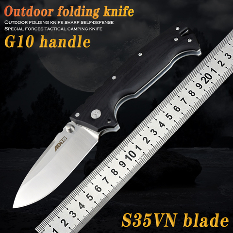 AD10 folding knife S35VN steel blade G10 handle outdoor camping tactics hunting survival knife EDC tool fixed knife fruit knife ► Photo 1/6