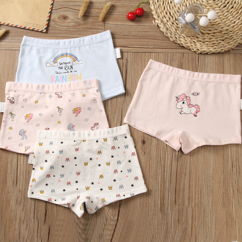 Kids Cotton Panties Toddler Girls Unicorn Underwear Children Cartoon