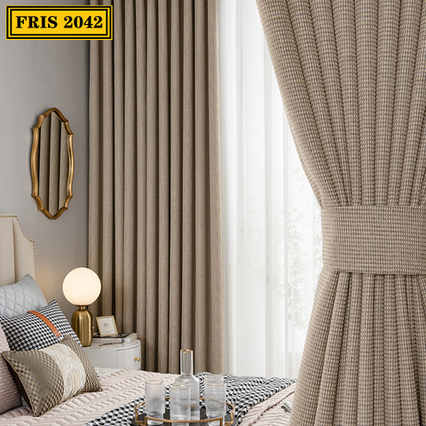 2022 Modern Blackout Curtains Pure Color Cotton and Linen Curtains for Living Room and Bedroom Curtains ► Photo 1/5
