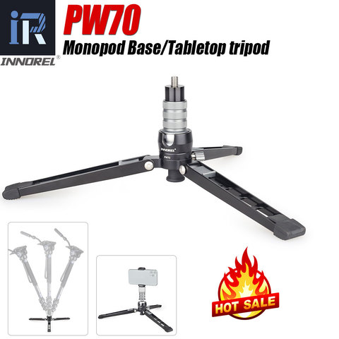 INNOREL PW70 Tabletop Tripod Monopod Base CNC 360 Degree Aluminum Foldable Camera Stand  with Ball Head,Screw and Phone Mount ► Photo 1/6