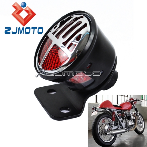 For Harley LED Bates Tailight Motorcycle Tail Light Miller STOP Light For Custom Cafe Racer Bobber Chopper W/ License Plate Lamp ► Photo 1/6