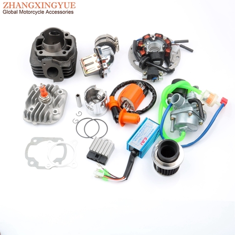 70cc Big Bore Cylinder Kit & Carburetor & Coil & Racing AC CDI for Yamaha Axis 50 Breeze Jog Neos Vino 50cc 2-stroke 47mm / 10mm ► Photo 1/6