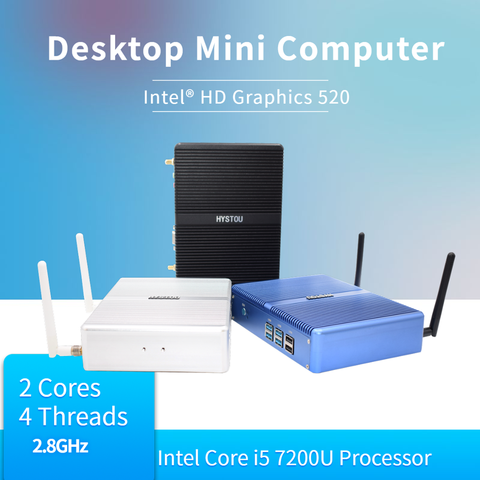 2022 New HYSTOU Fanless Mini PC Wind 10 Intel NUC Core i5 i3 i7 Celeron 2955U Micro Desktop Computer X86 Nettop ► Photo 1/6