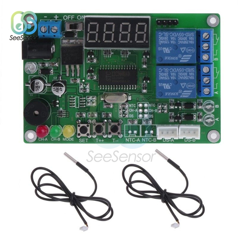 DC 5-24V High Precision Digital Display Intelligent Temperature Controller 0.36inch 4bit Digital Tube Waterproof Sensor Probe 1M ► Photo 1/6