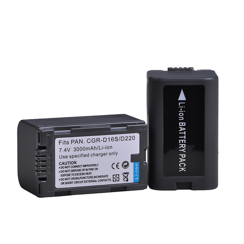 3000mah CGR-D220 CGR-D16S CGR D220 D16S Battery for Panasonic VW-VBD23, DVC15, AG-DVC7, AG-DVX100, AG-DVX1000, NV-C2, NV-C3 C5 ► Photo 1/6