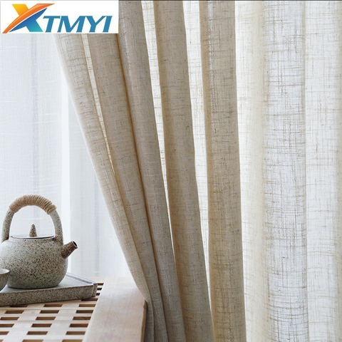 Linen Tulle Curtains for Living Room The Bedroom Kitchen  Sheer Curtains for Window Voile Curtains Sheer Windows Drape Door ► Photo 1/6