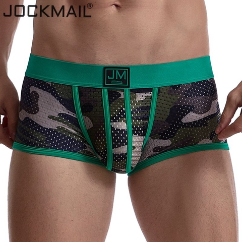 JOCKMAIL boxer men underwear men camouflage mesh underwear boxershorts men Breathable gay sexy underwear calzoncillos hombre ► Photo 1/6