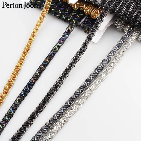 1 yard Exquisite new multicolor rhinestone tape hot fix bead ribbon garment adornment accessories TR064 ► Photo 1/6