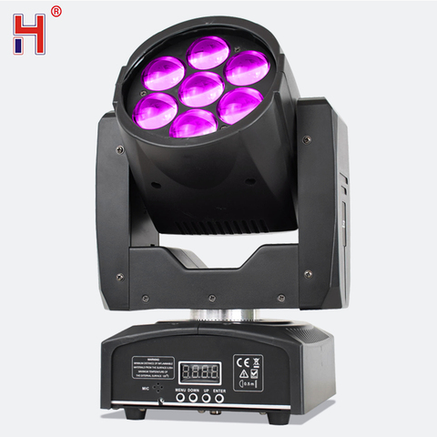 Moving Head Mini Spot LED Zoom Lyre Wash RGBW 7x12W Disco Light Music Party For DJ ► Photo 1/6