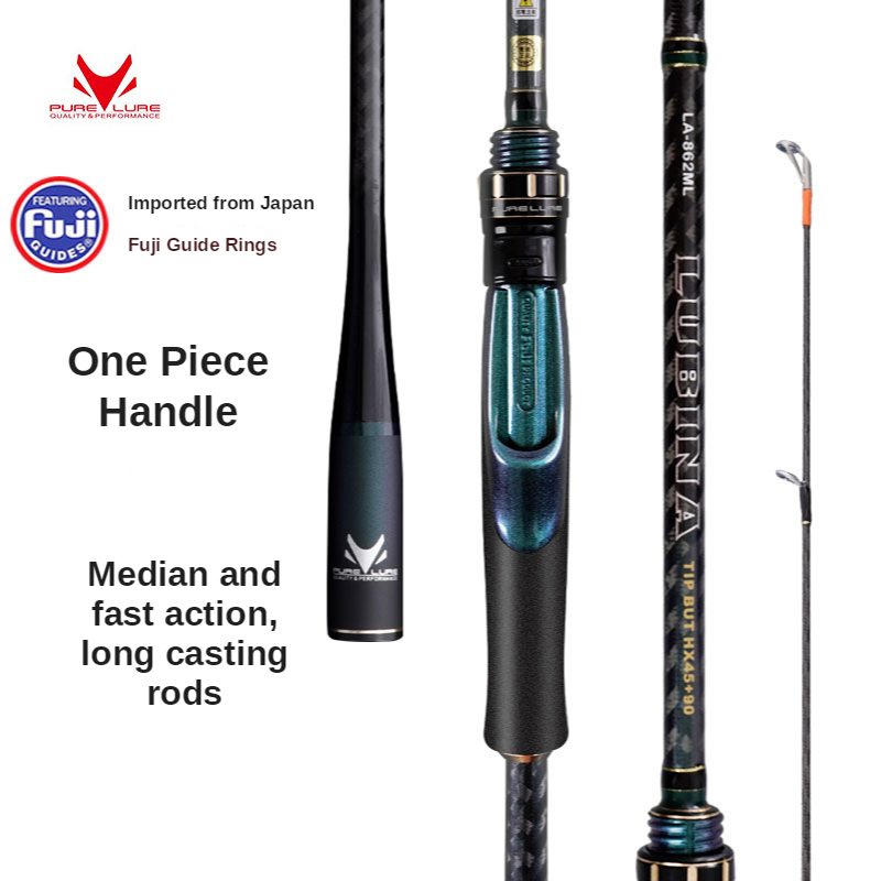 PURELURE Spinning Rod for Bass High Carbon long throwing Fishing Rod in FUJI accessories, plus spinning Reel ► Photo 1/5